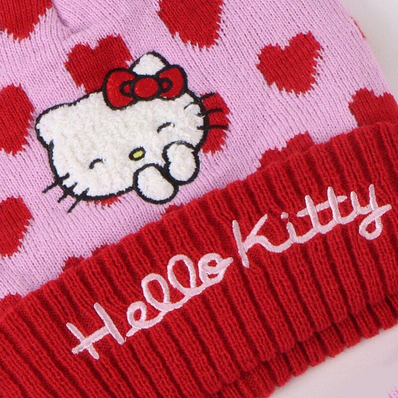 Conjunto Gorro Guantes Braga Cuello Hello Kitty