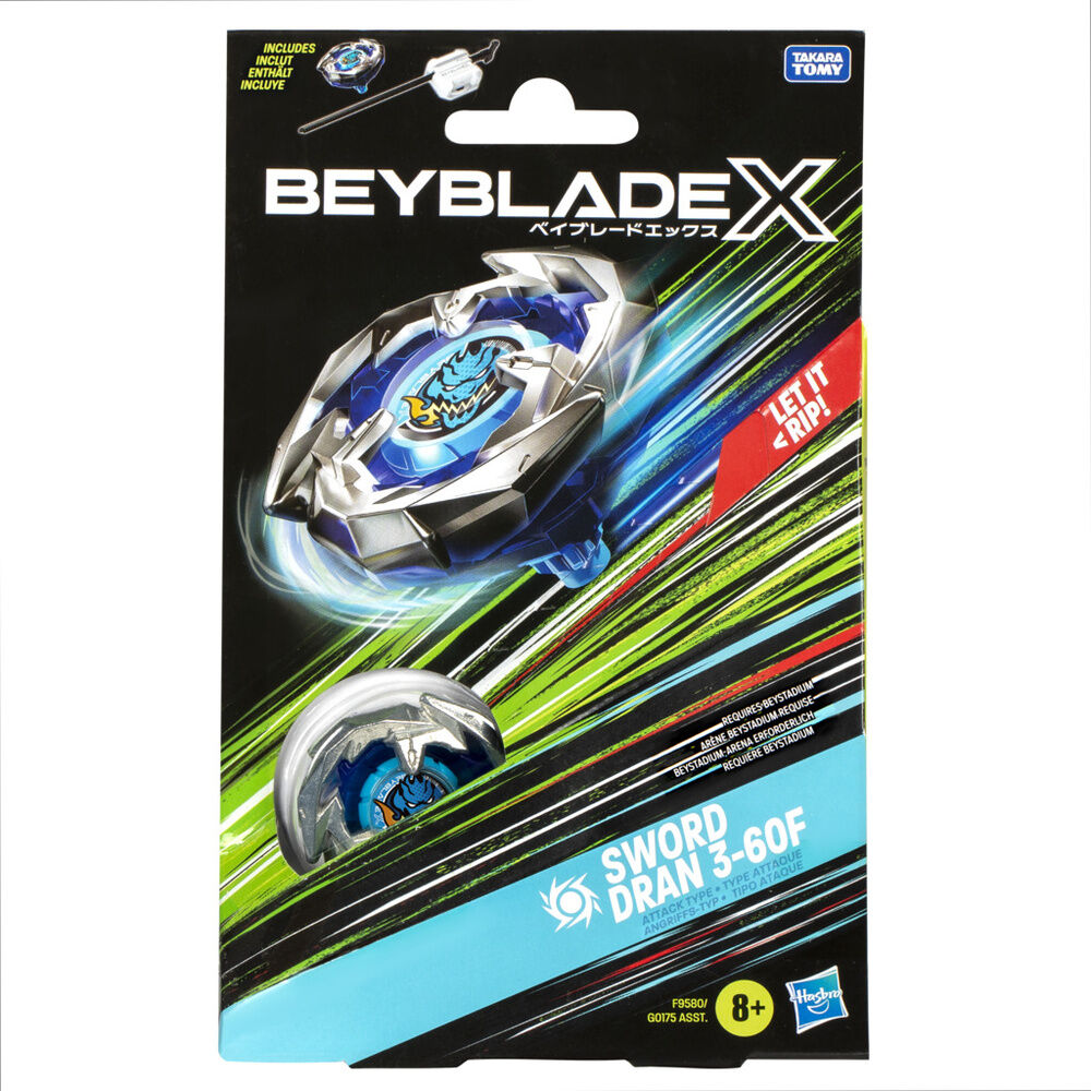 Juego Kit Inicial Sword Dran 3-60F Beyblade x Surtido