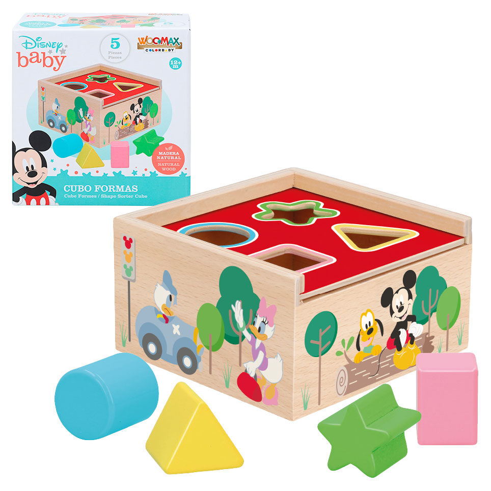 Cubo formas madera Mickey Minnie Disney Frikytopia