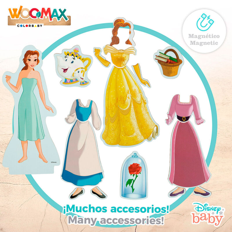 Juego Magnetico Madera Vestidos Princesas Disney