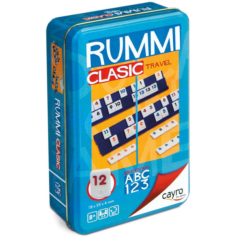 Jogo Rummikub de viagem em caixa metálica Frikytopia