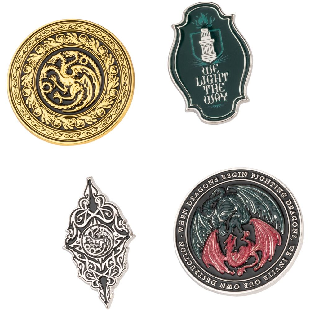 Blister set 4 pins Juego de Tronos La Casa del Dragon Frikytopia