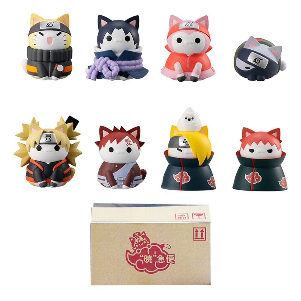 Set 8 figuras megahouse naruto shippuden nyaruto! battle vs akatsuki surtido Frikytopia