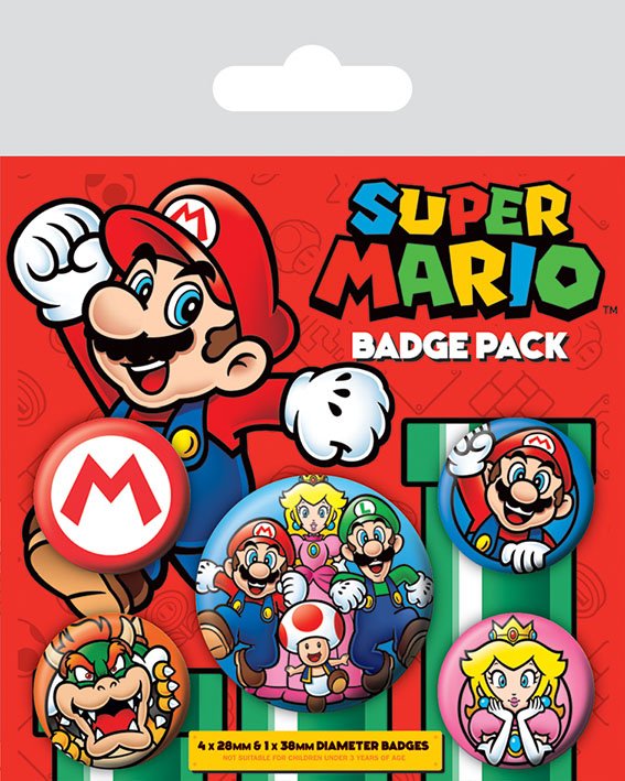 Super Mario Pack 5 Chapas Frikytopia