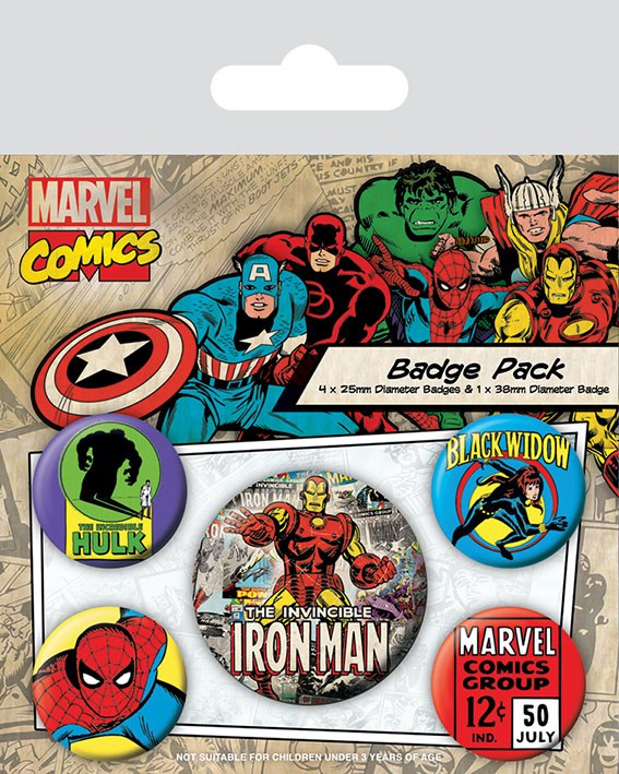 Marvel Comics Pack 5 Chapas Iron Man Frikytopia