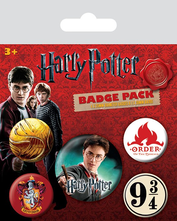 Harry Potter Pack 5 Chapas Gryffindor