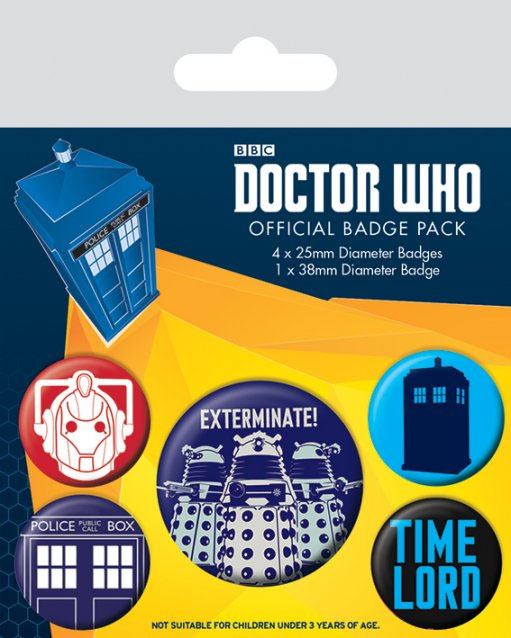 Doctor Who Pack 5 Chapas Exterminate