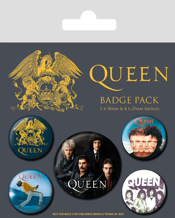 Queen Pack 5 Chapas Classic Frikytopia