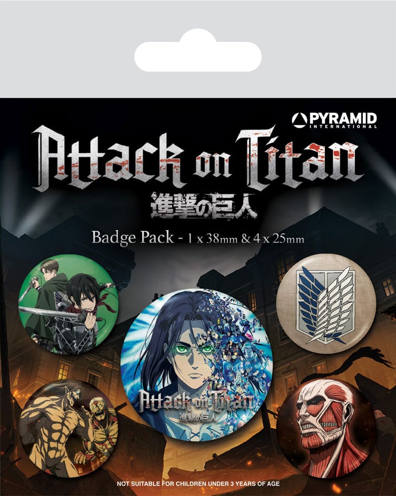 Attack on Titan Pack 5 Chapas Season 4 Frikytopia