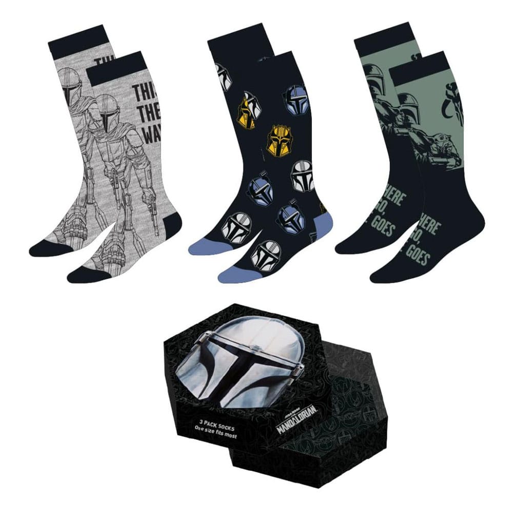 Star Wars: The Mandalorian Pack de 3 Pares de calcetines Mandalorian 38-45
