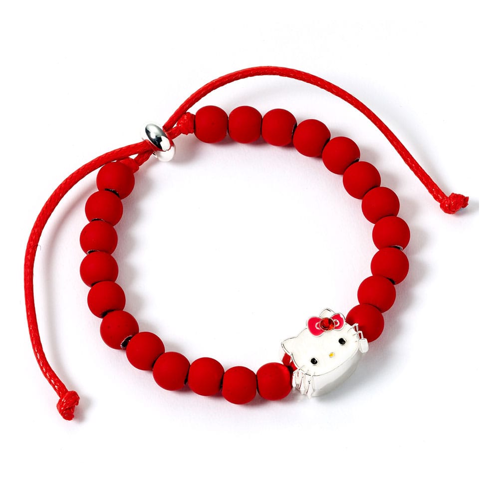 Hello Kitty Pulsera cuentas rojas y Colgante Hello Kitty 21 cm Frikytopia