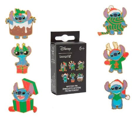 Disney by Loungefly Chapas esmaltadas Blind Box Stitch Holiday Expositor (18) Frikytopia