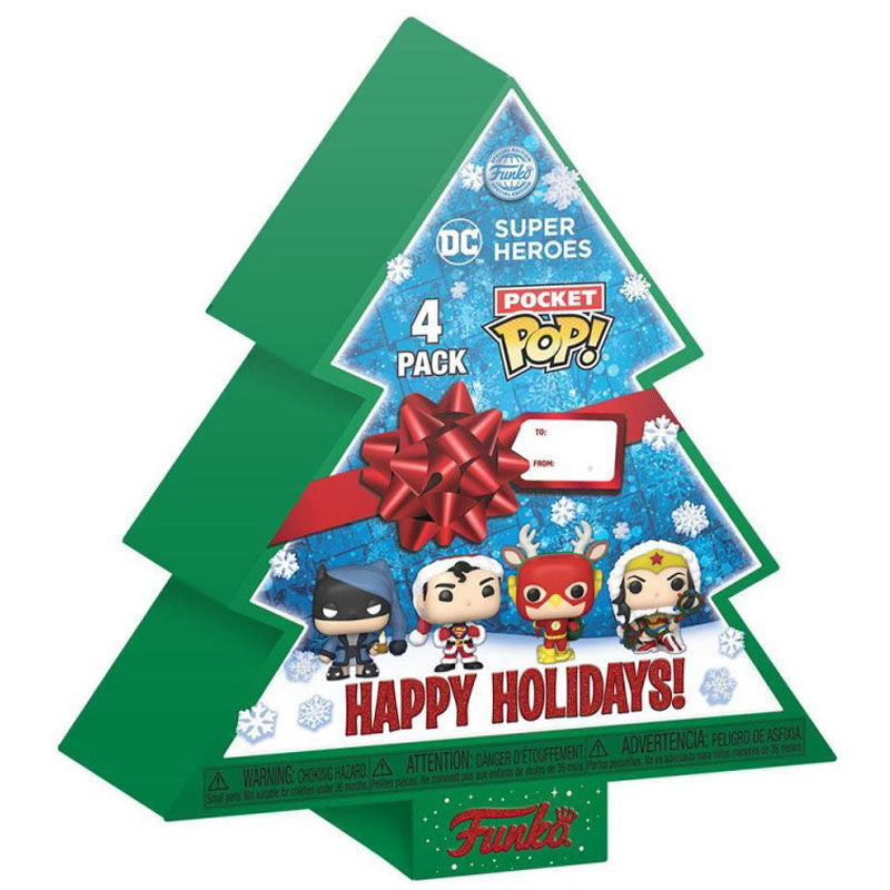 Arbol Navidad con 4 figuras Pocket POP DC Comics Tree Holiday Exclus Frikytopia