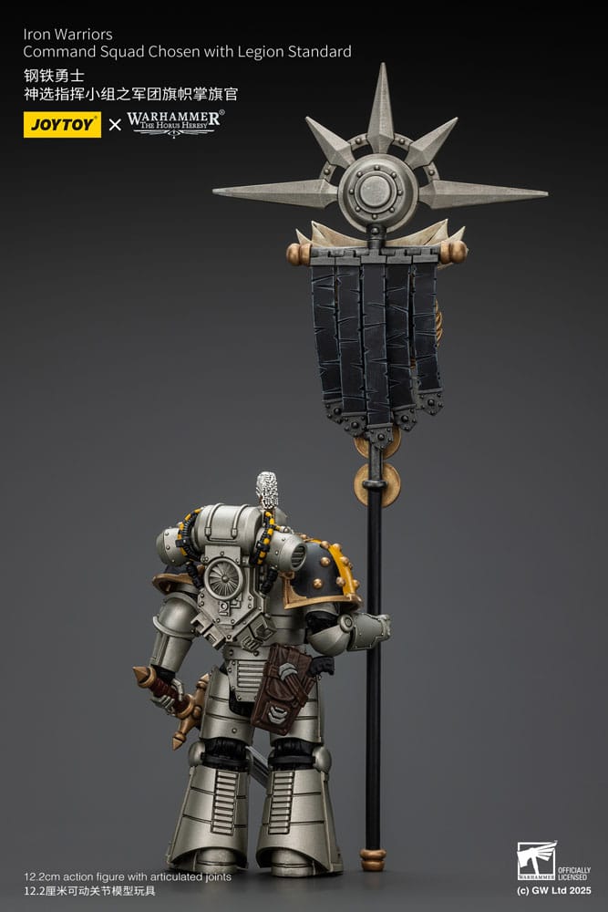 Warhammer The Horus Heresy Figura 1/18 Lron Warriors Command Squad Chosen With Legion Standard 12 cm