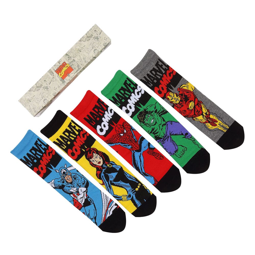 Marvel Pack de 5 Pares de calcetines Avengers S-M