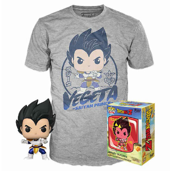 Conjunto figura POP & Tee Dragon Ball Z Vegeta Frikytopia