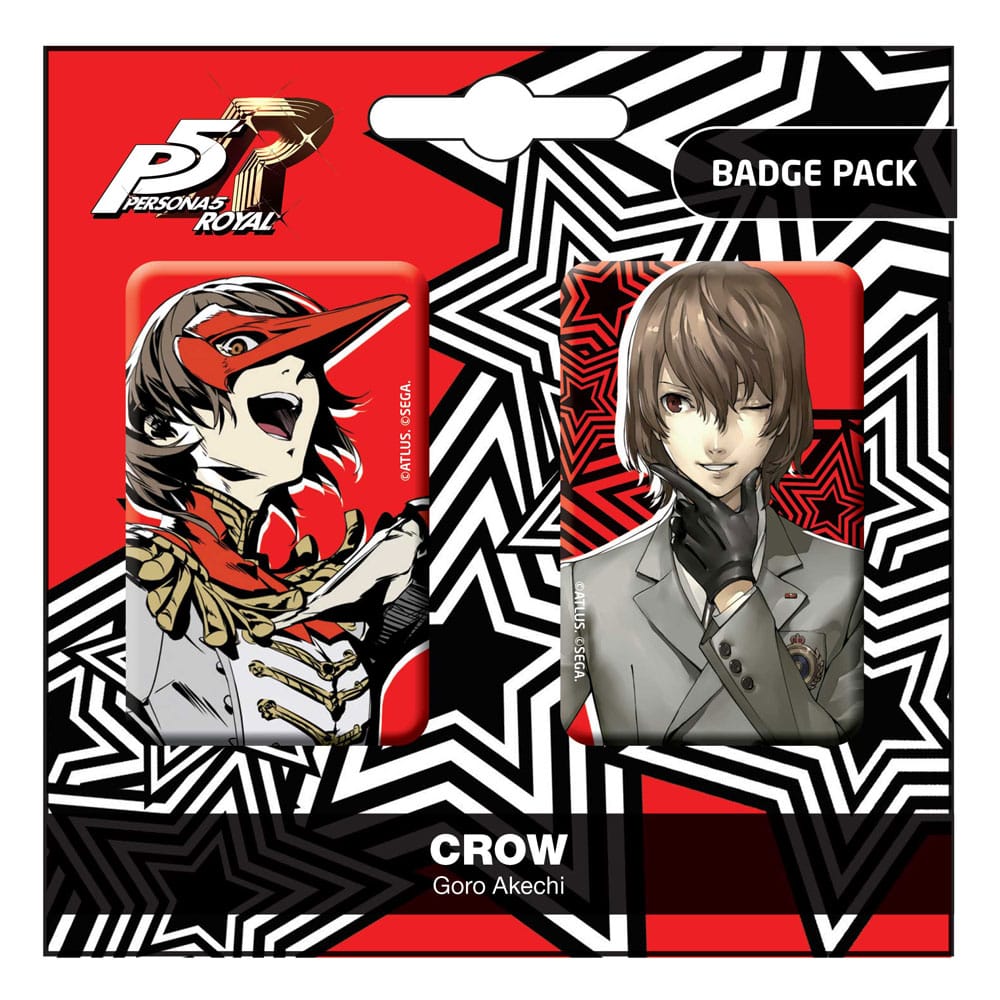 Persona 5 Royal Pack de Chapas Crow / Goro Akechi Frikytopia