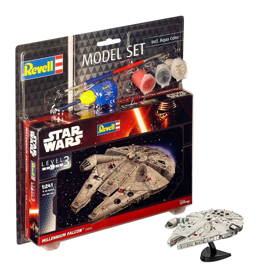 Star Wars Maqueta 1/241 Model Set Millennium Falcon 10 cm