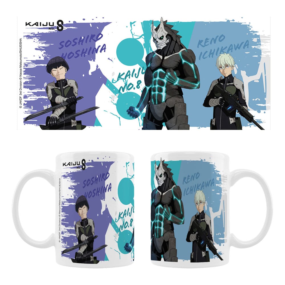 Kaiju No. 8 Taza Cerámica Kaiju No. 8, Reno Ichikawa, Soshiro Hoshina Season 2 Frikytopia