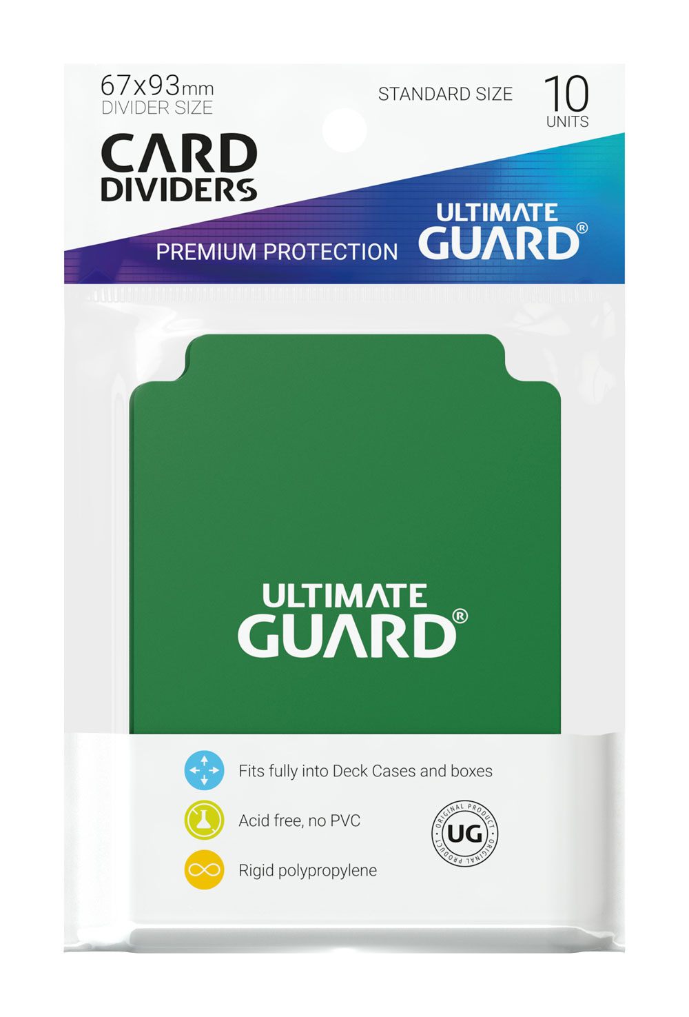 Ultimate Guard Card Dividers Tarjetas Separadoras para Cartas Tamaño Estándar Verde (10)