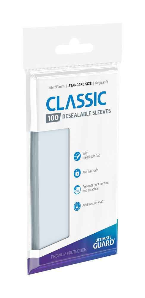 Ultimate Guard Classic Sleeves Fundas con cierre reutilizable Tamaño Estándar Transparente (100) Frikytopia