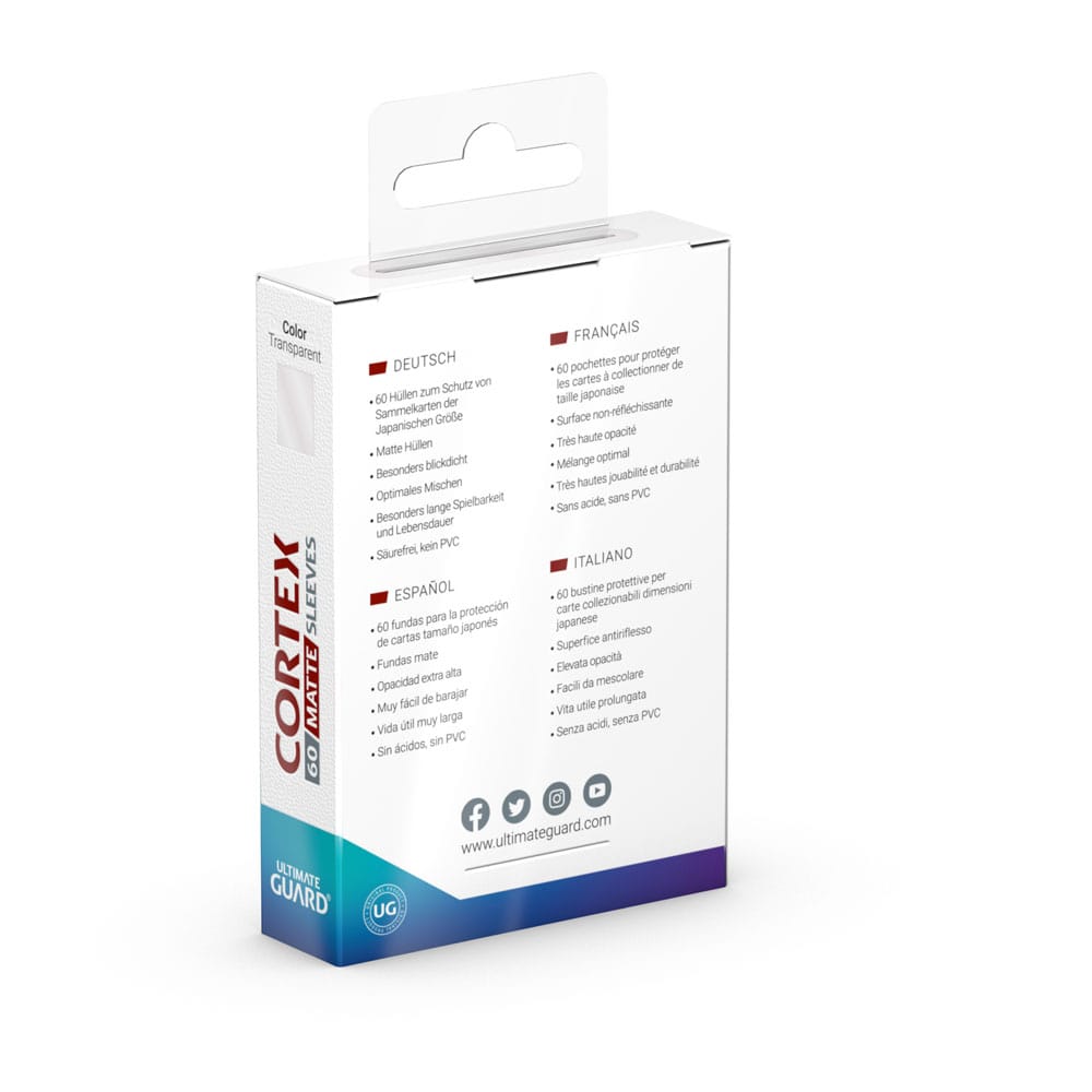 Ultimate Guard Cortex Sleeves Tamaño Japonés Matte Transparente (60)