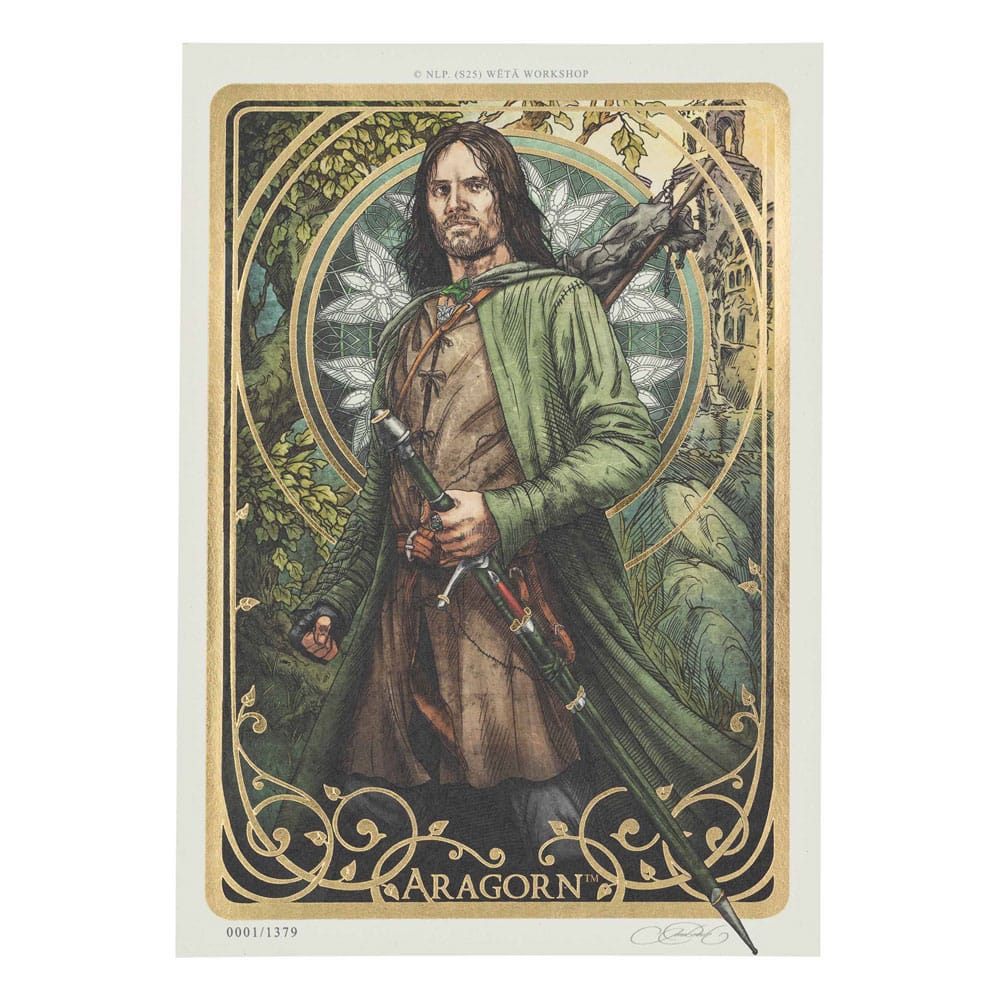 O Senhor dos Anéis Litografia Aragorn Art Card 14 x 21 cm Edição Limitada
