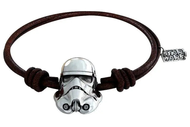 SW STORMTROOPER SILVER Pulsera BRWN LTH Frikytopia