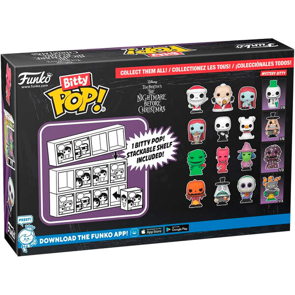 Blister 4 figuras Bitty POP Disney Pesadilla Antes de Navidad Santa Ja