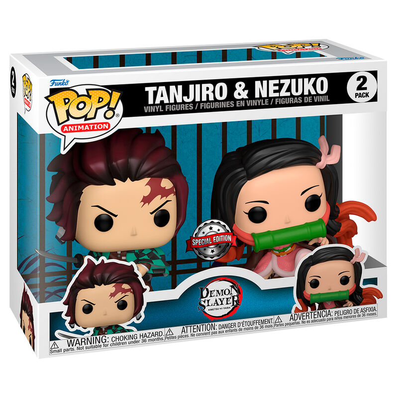 Blister 2 figuras POP Demon Slayer Kimetsu no Yaiba Tanjiro &amp Frikytopia
