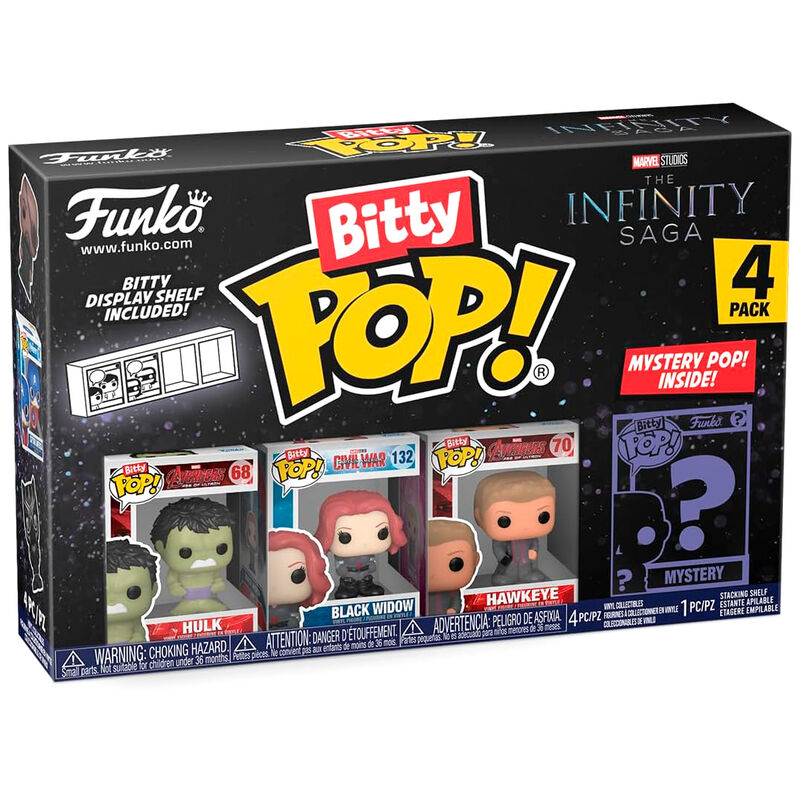 Marvel Pack de 4 Figuras Bitty POP! Vinyl Hulk 2,5 cm