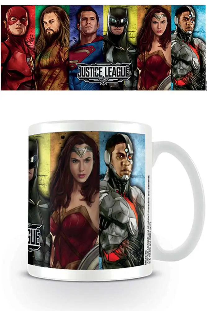 JUSTICE LEAGUE MOVIE HEROES STRIPES Caneca Frikytopia