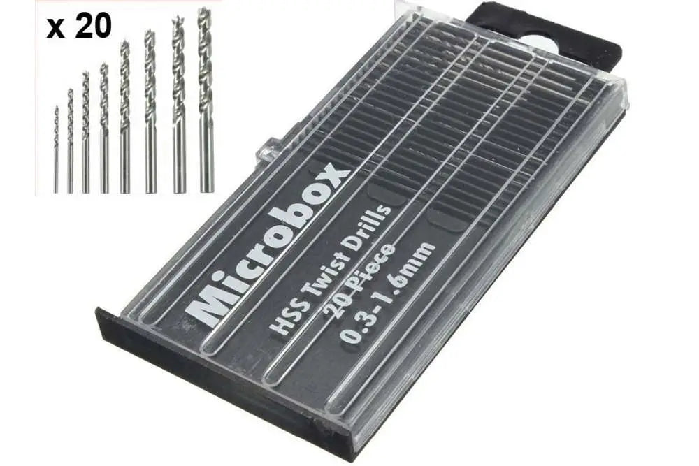 CONJUNTO DE BROCAS MICROBOX (20) 0,3-1,6mm Frikytopia