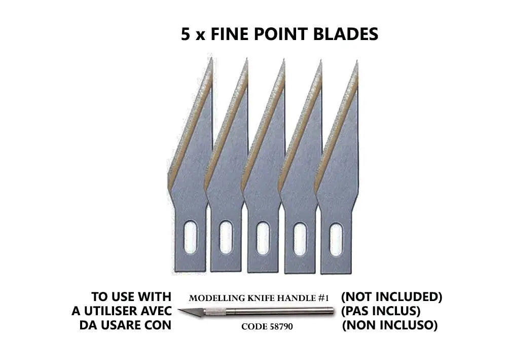 FINE POINT BLADES (5) FOR NO.1 HANDLE Frikytopia