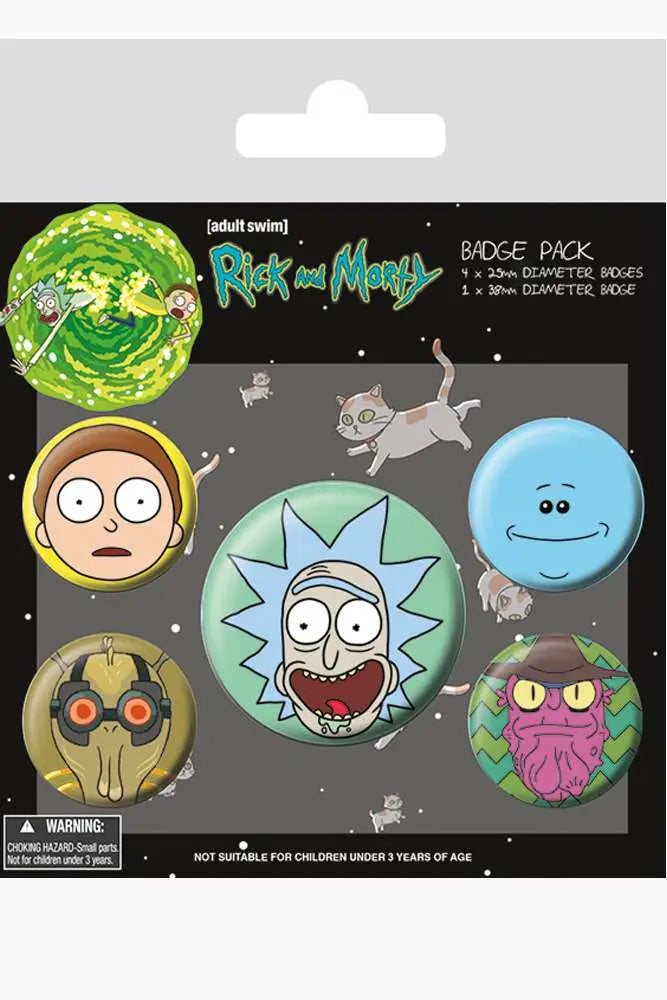 RICK AND MORTY FACES Chapa PACK
