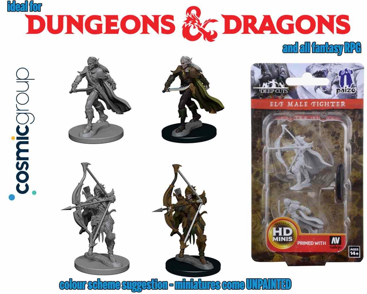 PATHFINDER DEEP CUT UNPAINTED MINIATURES - ELF MALE FIGHTER Frikytopia