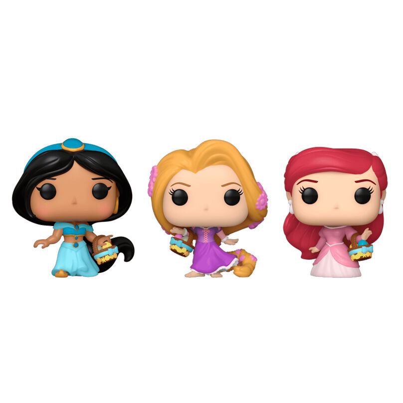 Blister 3 figuras Carrot Pocket POP Disney Princesas Rapunzel Ariel Jasm Frikytopia