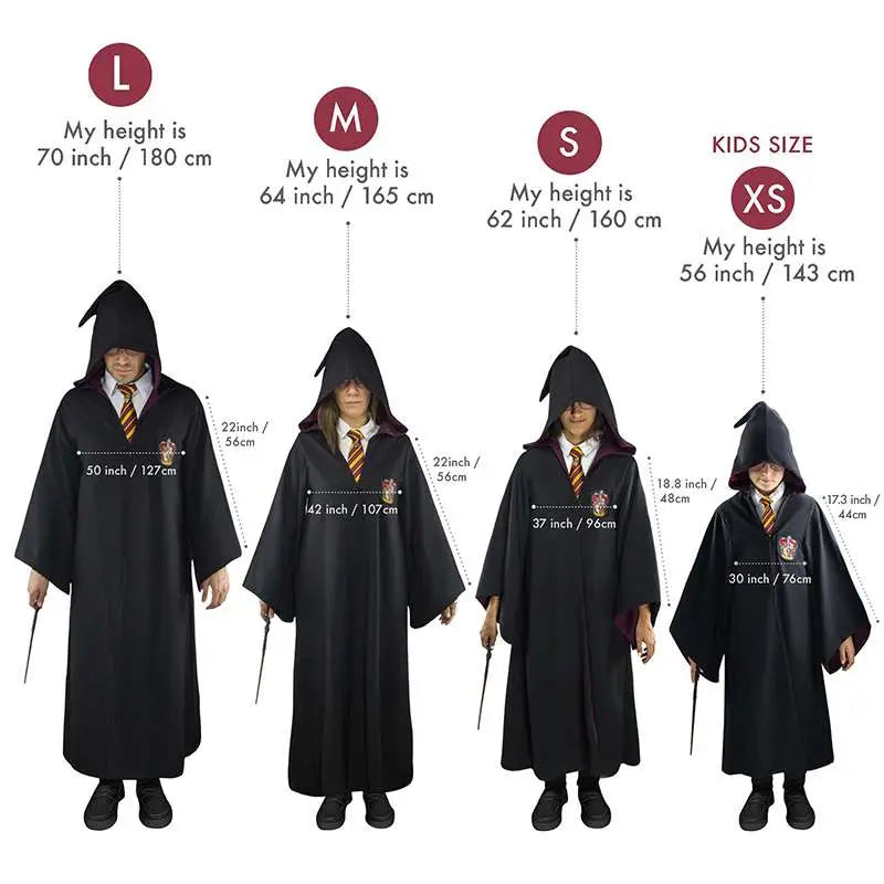 Harry Potter Vestido de Mago Gryffindor talla L