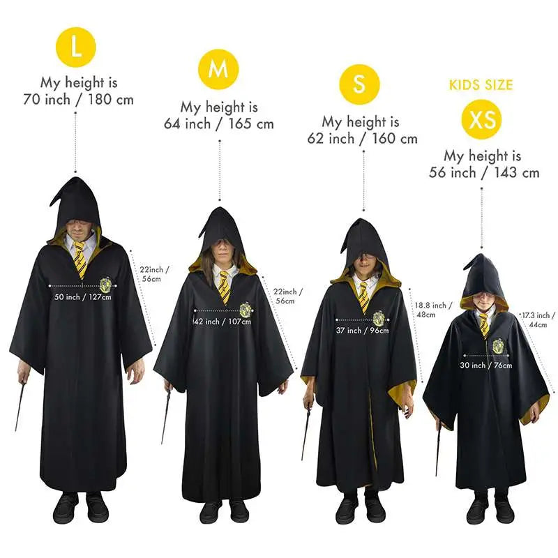 Harry Potter Vestido de Mago Hufflepuff talla S