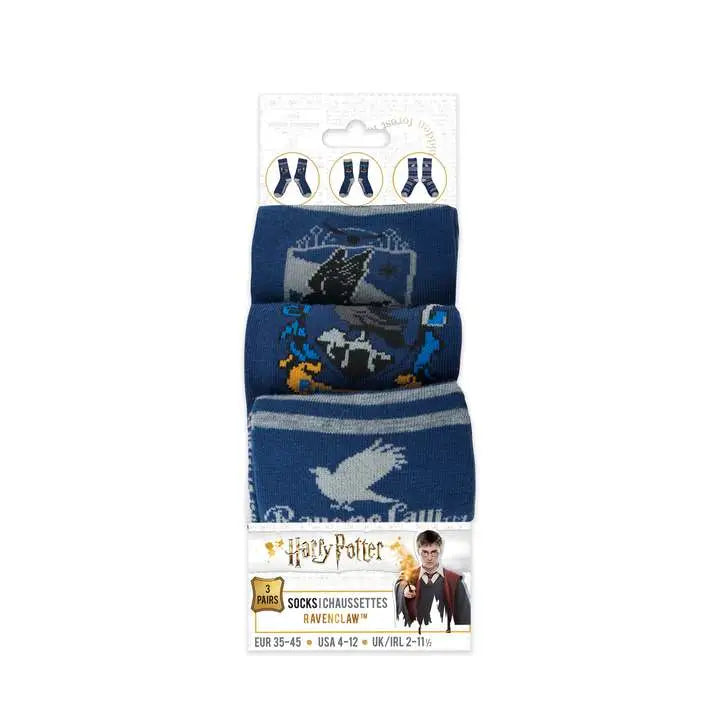 Harry Potter Pack de 3 Pares de calcetines Ravenclaw