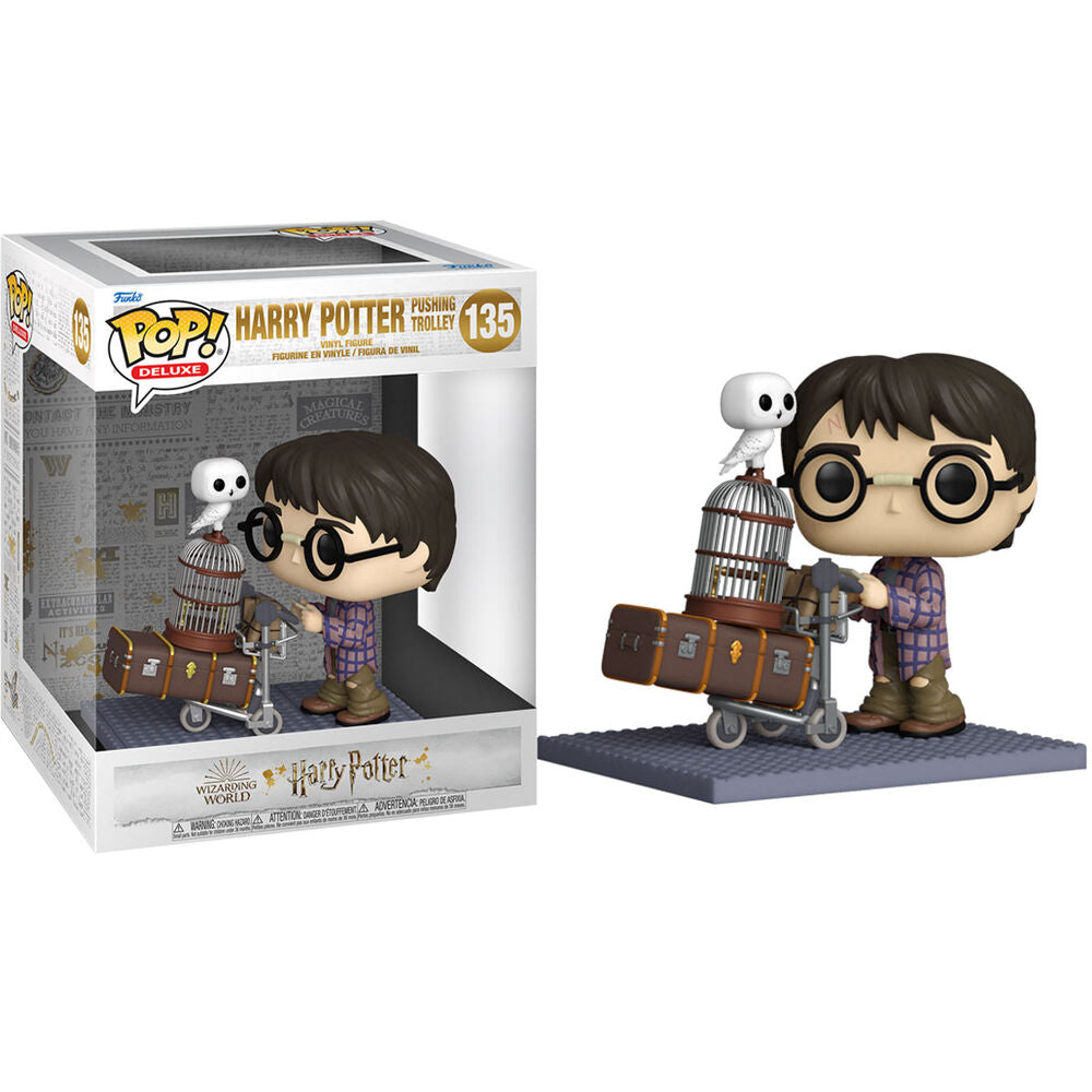 Funko pop deluxe harry potter harry empujando el carro con hedwig 57360
