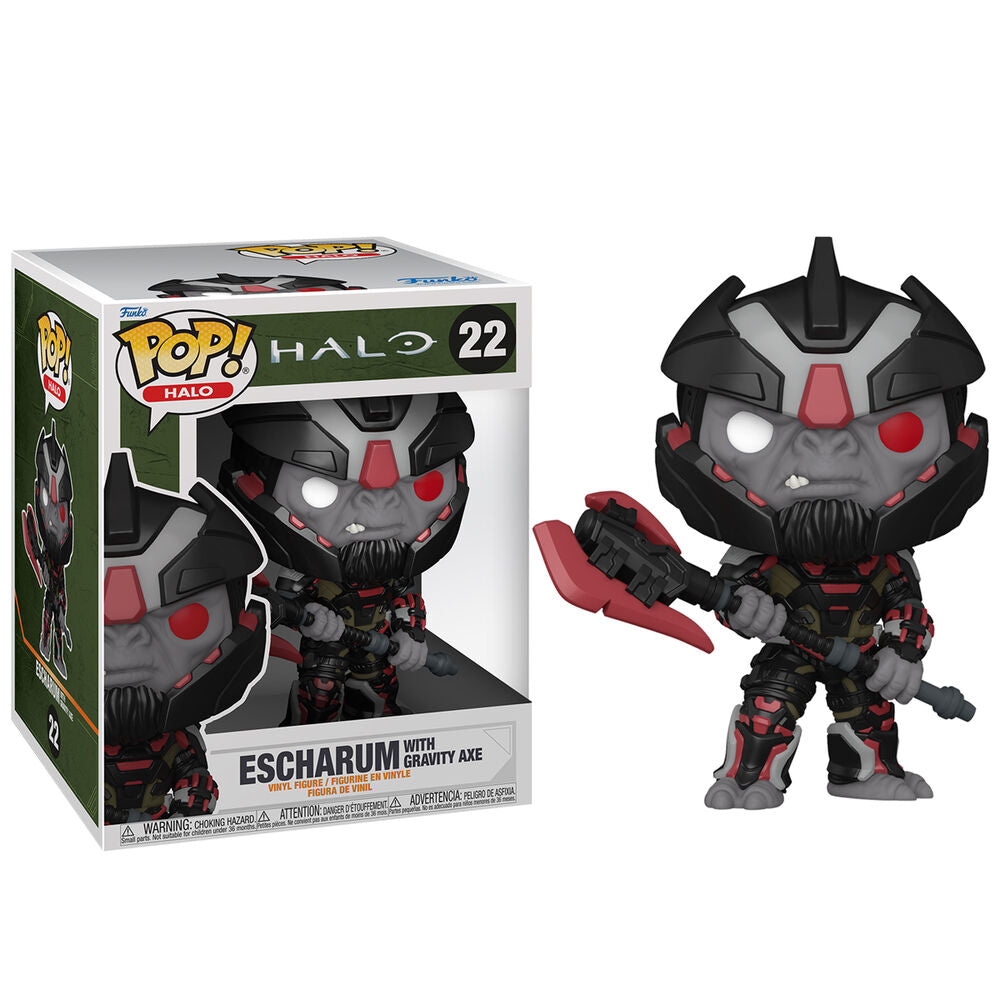 Funko pop super videojuegos halo infinite escharum con hacha de grav