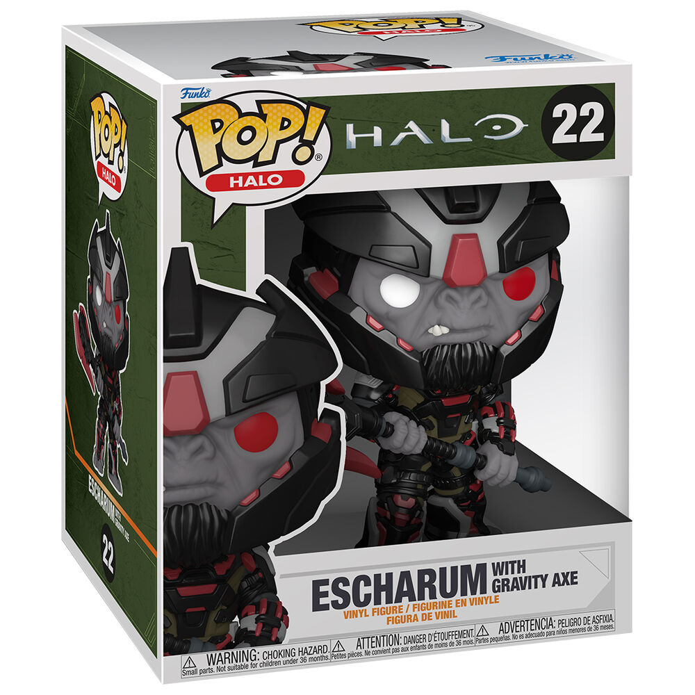 Funko pop super videojuegos halo infinite escharum con hacha de grav