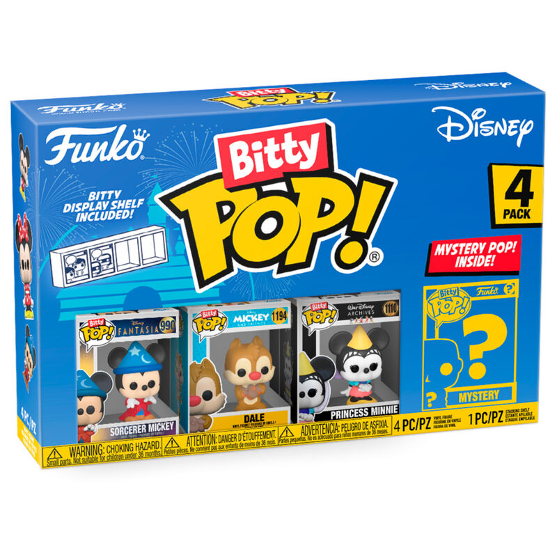 Disney Pack de 4 Figuras Bitty POP! Vinyl Sorcerer Mickey 2,5 cm Frikytopia