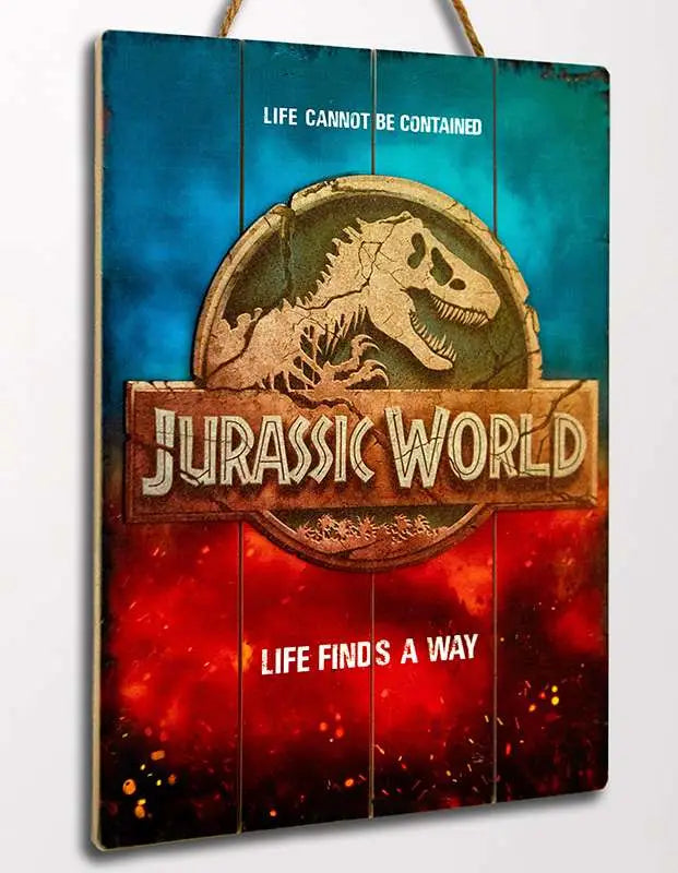 JURASSIC WORLD LOGO WOODEN Póster