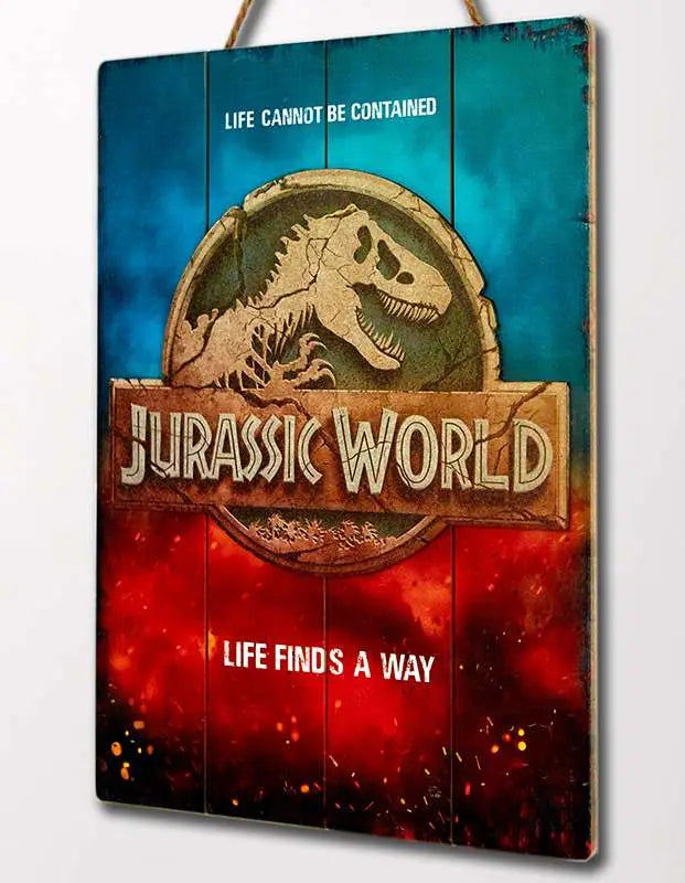 JURASSIC WORLD LOGO WOODEN Póster