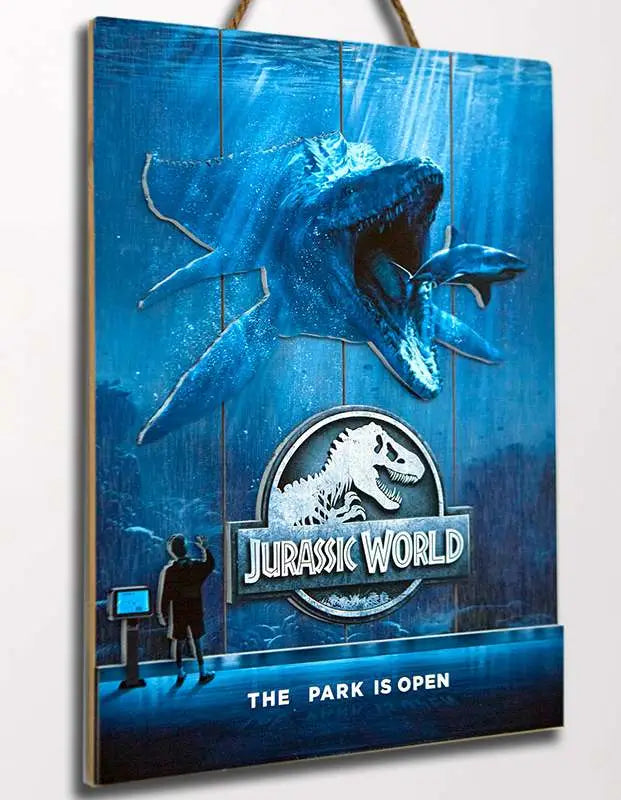 JURASSIC WORLD MOSSA WOODEN Póster
