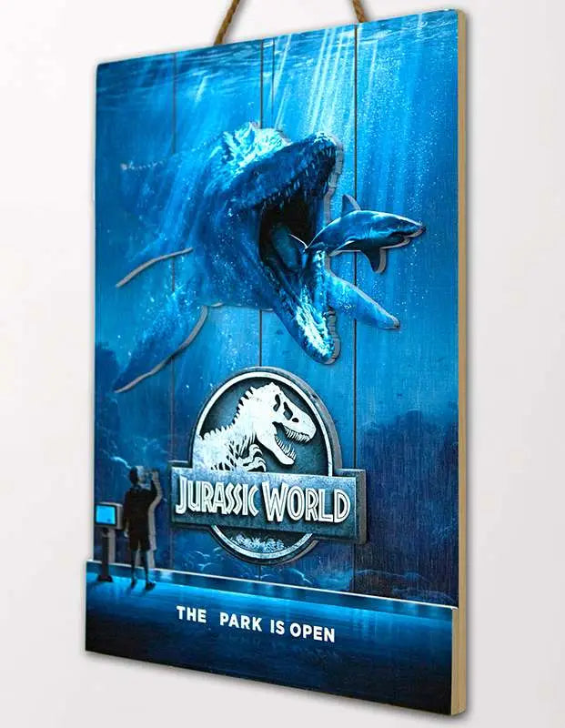 JURASSIC WORLD MOSSA WOODEN Póster