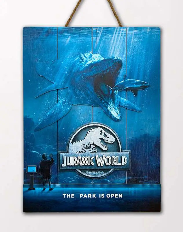 JURASSIC WORLD MOSSA WOODEN Póster