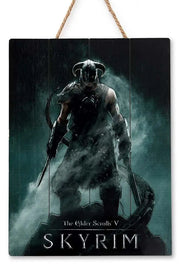 SKYRIM DRAGONBORN WOODEN Póster